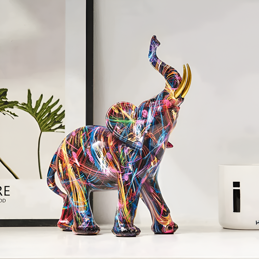 Abstrakte Bunte Elefantenstatue – Kreative Eleganz Für Ihr Zuhause 1