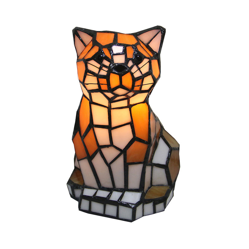 Braune Tiffany Akzentlampe Katzenschirm – Farbenfrohe Beleuchtung Für Ihr Zuhause 2