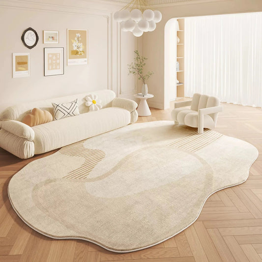 Cremefarbener Teppich aus Kaschmirimitat – Eleganz für Ihr Wohnzimmer 1