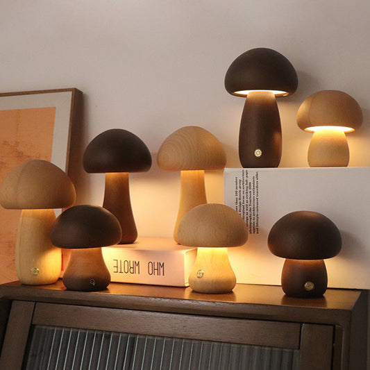 EcoGlow Holz-Pilz Nachtlicht – Beruhigende Beleuchtung Für Kinder 1
