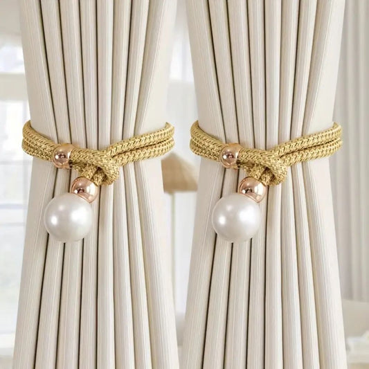 Glänzender Perlen-Vorhang-Raffhalter Set – Stilvolle Eleganz Für Ihr Zuhause 1