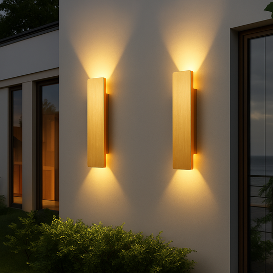 Goldene Wetterfeste LED-Wandleuchten – Elegante Außenbeleuchtung für Jedes Wetter 1