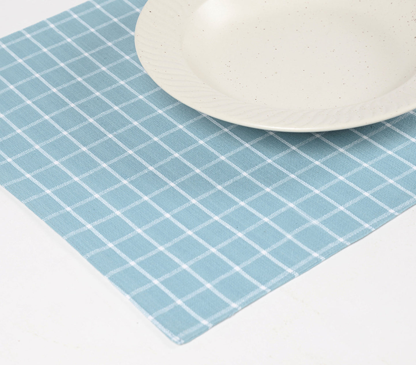 Kariertes Sky-Baumwoll-Tischset 4er-Set – Abwaschbare Tischsets Für Stilvolles Ambiente 3