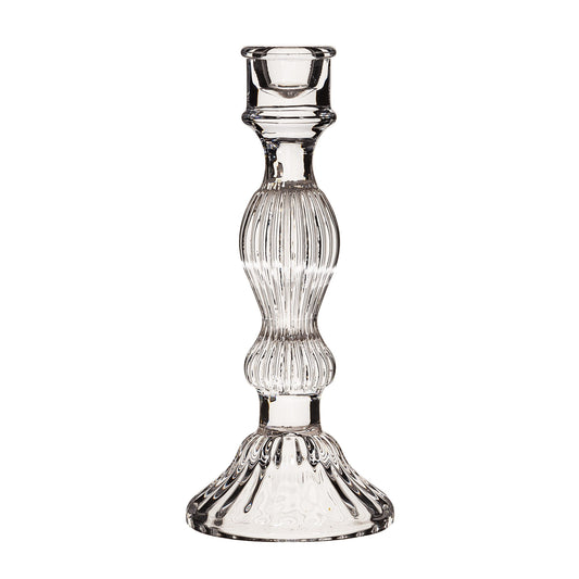 Klarer Vintage Kerzenhalter aus Glas – Elegante Lichtakzente für Stilvolle Abende 1