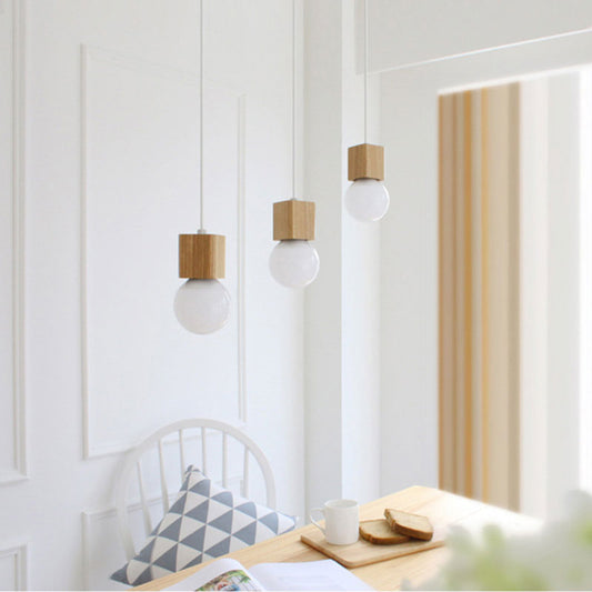 **Kubische Holzpendelleuchte Wood – Minimalistisches Design für Stilvolle Räume** 1