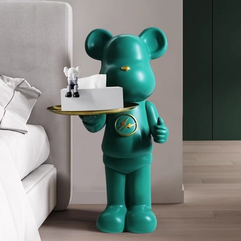 **Moderner Bärenbild-Akzenttisch mit Tablett – Künstlerisches Design für Ihr Zuhause** 4