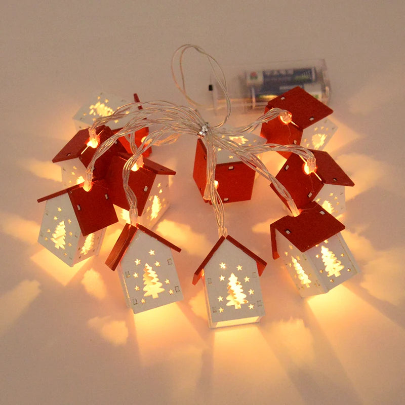 NordiHaus LED-Lichterkette Holz-Weihnachtshaus – Gemütliche Festliche Beleuchtung 9