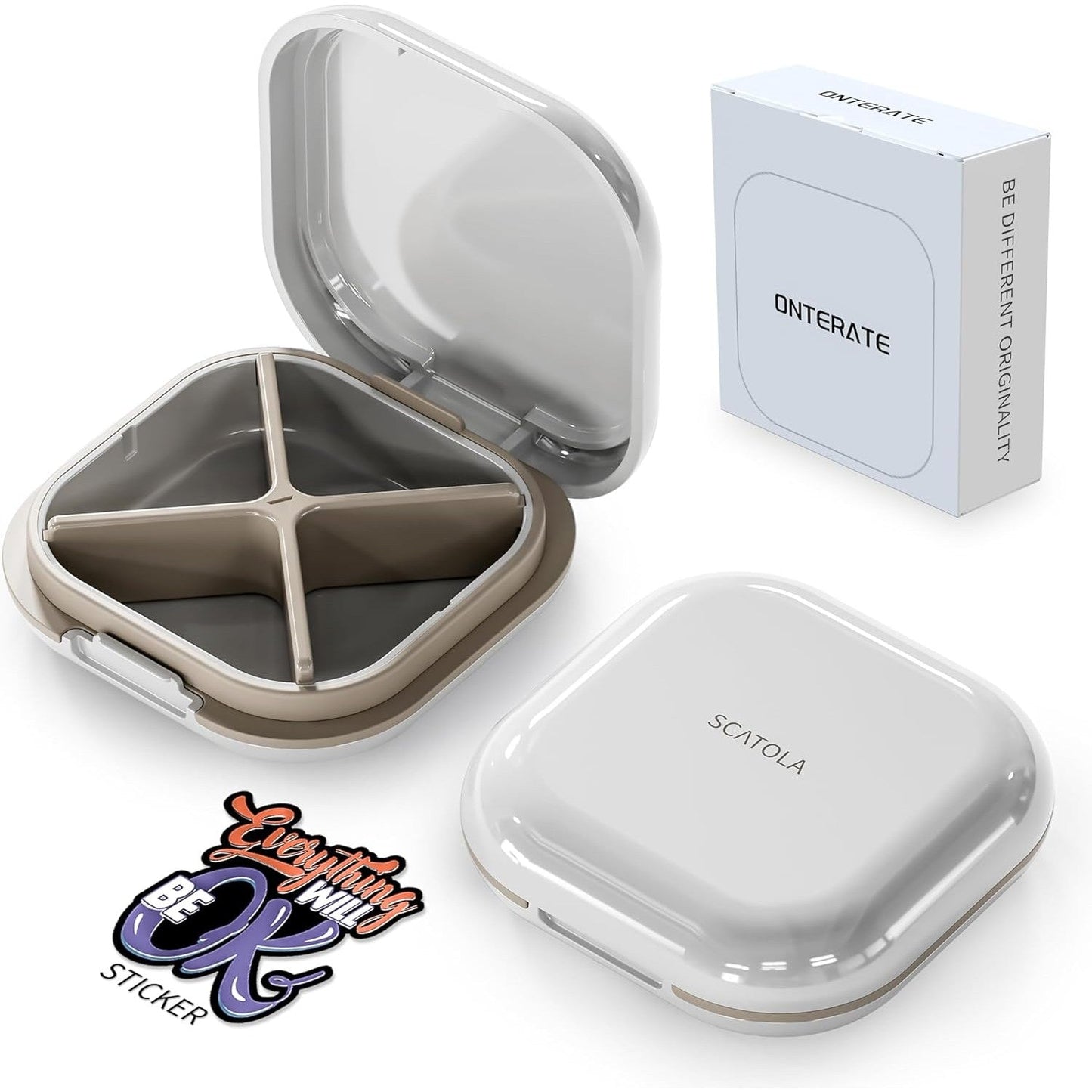 ONTERATE Tablettenbox Reise-Organizer – Praktische Aufbewahrung Für Medikamente 4
