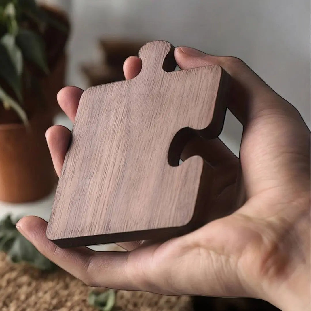 Puzzle-Tassenuntersetzer Aus Walnussholz – Kreativer Schutz Für Stilvolle Tische 5
