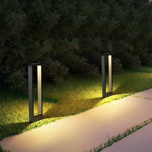 Rechteckige Rahmen Wasserdichte LED Pollerleuchte – Stilvolle Eleganz Für Ihren Außenbereich 1