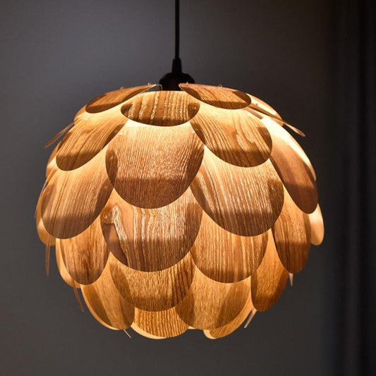 Rustikale Ananasförmige Hängelampe aus Holz – Einzigartiges Ambiente für Ihr Esszimmer 1