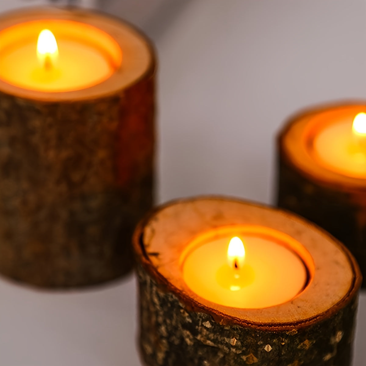 Rustikales 3-Teiliges Kerzenhalter Set – Gemütliche Tischdekoration Für Festliche Anlässe 4