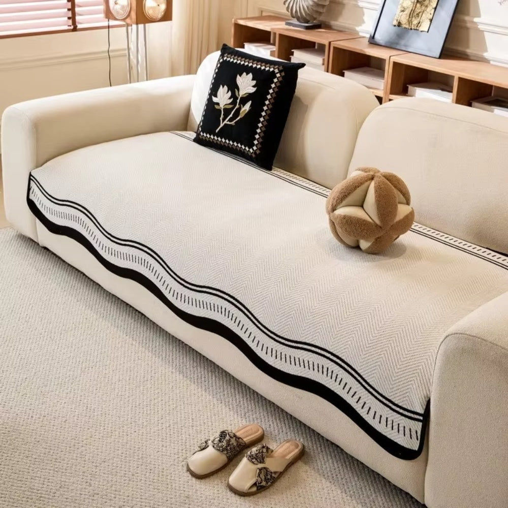Rutschfester Sofabezug Modern Wave – Eleganter Schutz Für Ihr Wohnzimmer 8