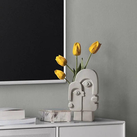 Skulpturale Keramik-Gesichtsvase – Kunstvolle Eleganz Für Ihr Zuhause 1
