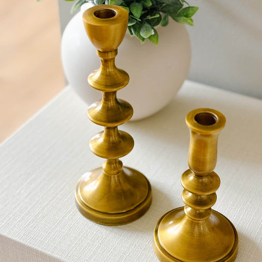 Spitzkerzenhalter Antikgold Set – Rustikale Akzente Für Ihr Zuhause 1