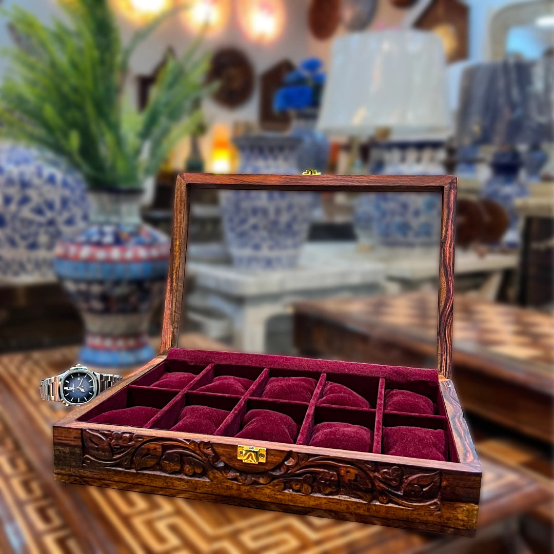 Uhrenbox Für 10 Uhren Aus Sheesham-Holz – Elegante Aufbewahrung Für Ihre Zeitmesser 7
