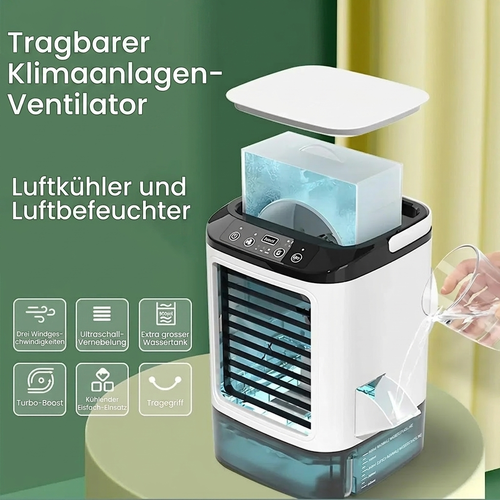 Luftkühler mit Wassertank – 3 Stufen, Nachtlicht, für den Schreibtisch