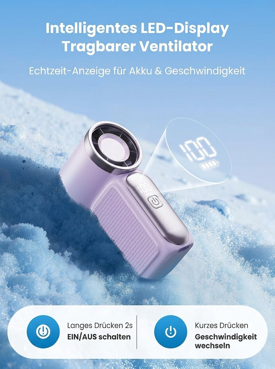 Handventilator Mini – Akku, leise, kompakt für unterwegs