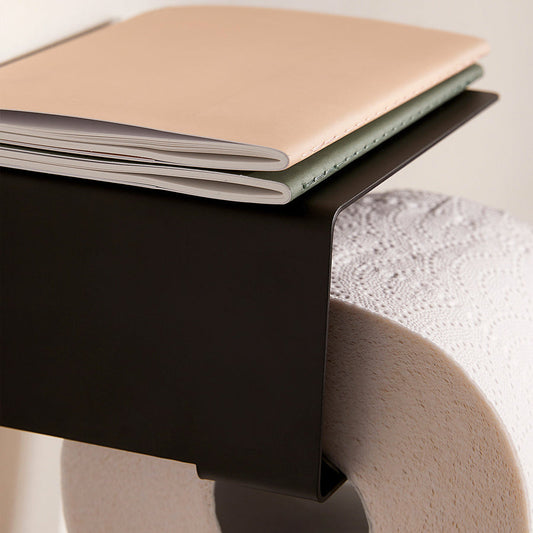 <strong>Schwarzer Toilettenpapierhalter Mit Ablage – Praktische Lösung Für Ihr Badezimmer</strong> 1