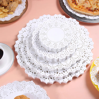 **100 Stück Weiße Spitzen-Tischsets – Elegante Tischdekoration für Jeden Anlass** 3