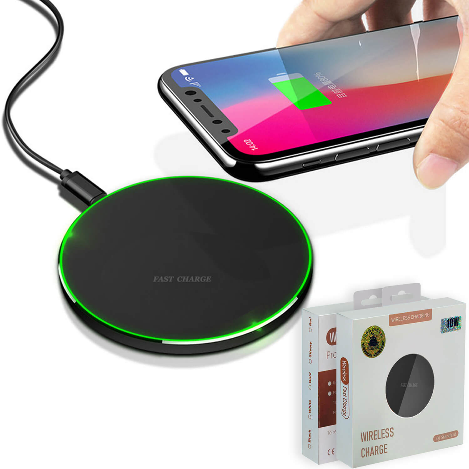 10 W Qi Kabelloses Schnellladepad – Stilvolles und Effizientes Laden für Ihr Smartphone 0