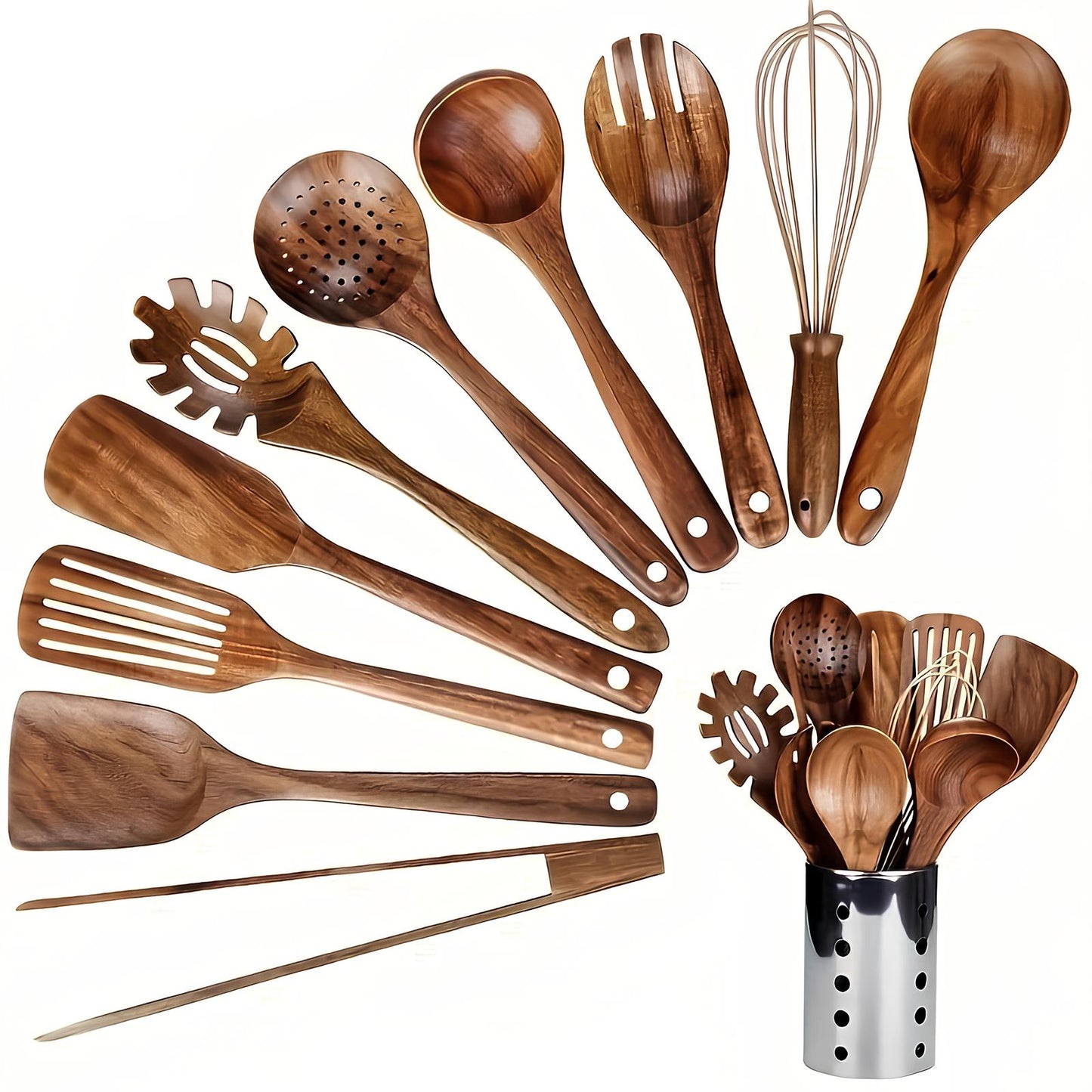 11-Teiliges Küchenutensilien-Set Aus Teak – Stilvolles Design Für Ihre Küche 0