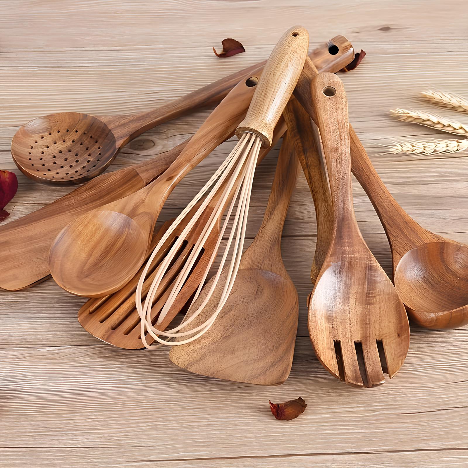 11-Teiliges Küchenutensilien-Set Aus Teak – Stilvolles Design Für Ihre Küche 2