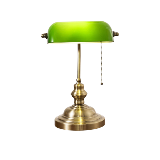 Bankierslampe Messinggrün - Elegantes Messing-Finish