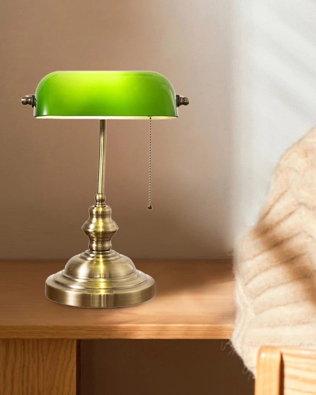 Bankierslampe Messinggrün - Elegantes Messing-Finish