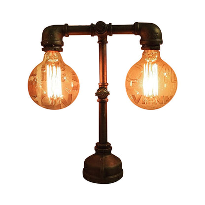 2-Flammige Industrielle Tischlampe Wasserrohr – Stilvolle Eleganz Für Ihr Zuhause 1