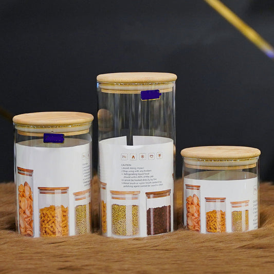 3-Teiliges Bambus-Vorratsglas-Set – Stilvolle Aufbewahrung Für Ihre Lebensmittel 1