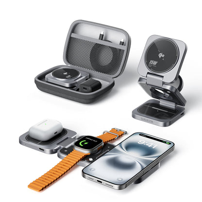 3-in-1 Kabellose Ladestation Qi2 – Praktisches Schnellladen für Apple-Geräte 2