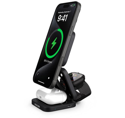 3-in-1 Kabellose Ladestation Qi2 – Praktisches Schnellladen für Apple-Geräte 3