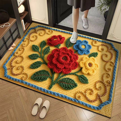 3D-Floral-Garn Bodenmatte – Stilvolle Eleganz Für Jeden Raum 30