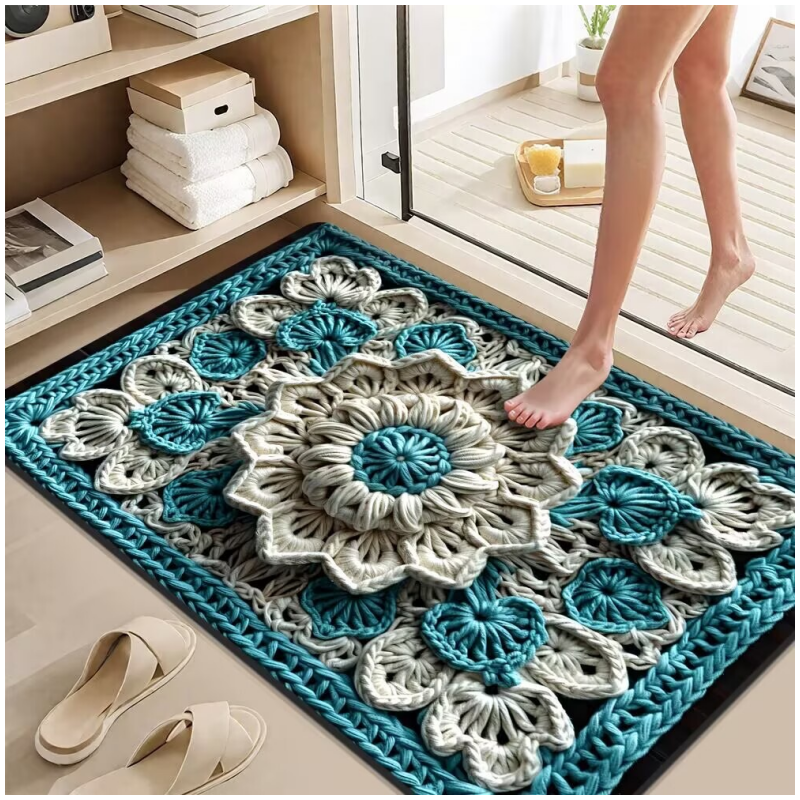 3D-Floral-Garn Bodenmatte – Stilvolle Eleganz Für Jeden Raum 33