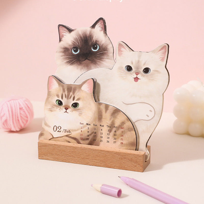 **3D Katzen- und Hunde-Tischkalender 2026 – Bezaubernde Haustierillustrationen für jeden Monat** 9