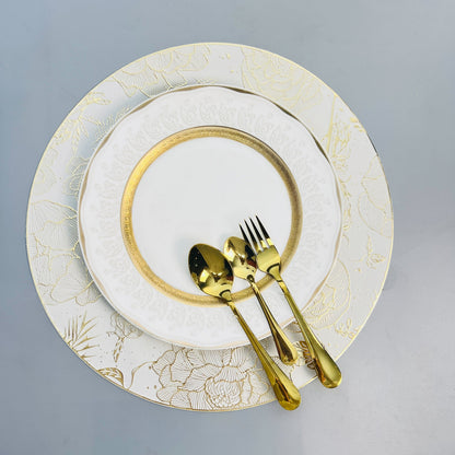 6 Stück Abwaschbare Tischsets Gold & Weiß – Stilvolle Eleganz Für Jeden Anlass 1