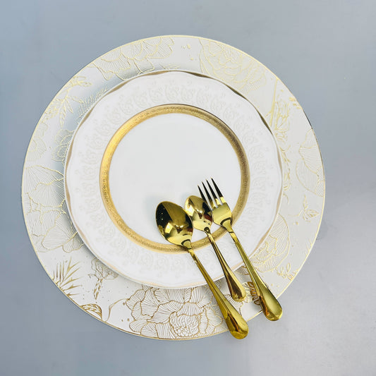 6 Stück Abwaschbare Tischsets Gold & Weiß – Stilvolle Eleganz Für Jeden Anlass 1