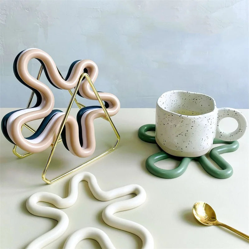 Afralia Silikon-Tischmatten-Set – Elegante Geometrische Tischdeko 1