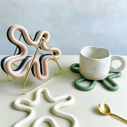 Afralia Silikon-Tischmatten-Set – Elegante Geometrische Tischdeko 1