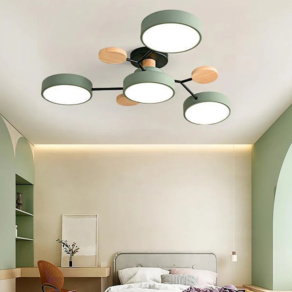 Afralia™ Moderne LED-Deckenleuchte Holz & Eisen – Elegante Akzente Für Ihr Zuhause 3