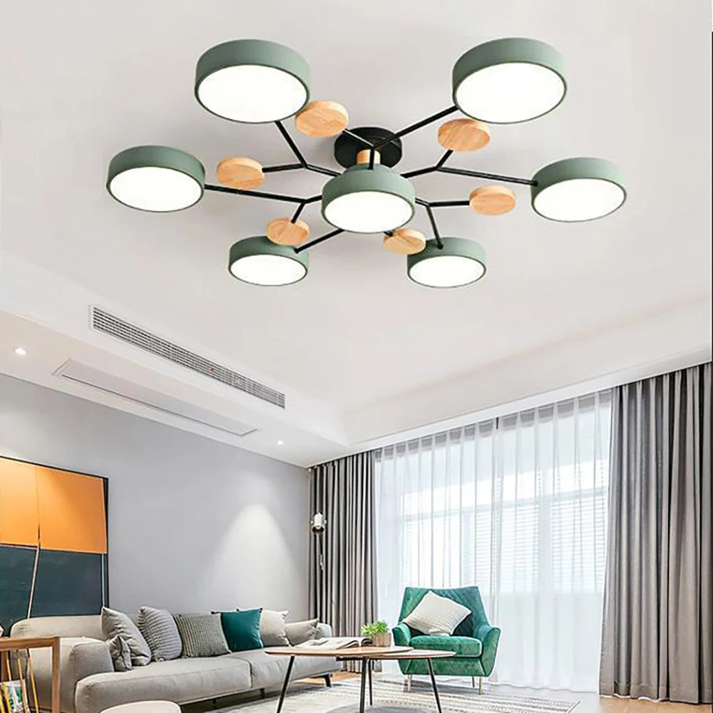 Afralia™ Moderne LED-Deckenleuchte Holz & Eisen – Elegante Akzente Für Ihr Zuhause 5