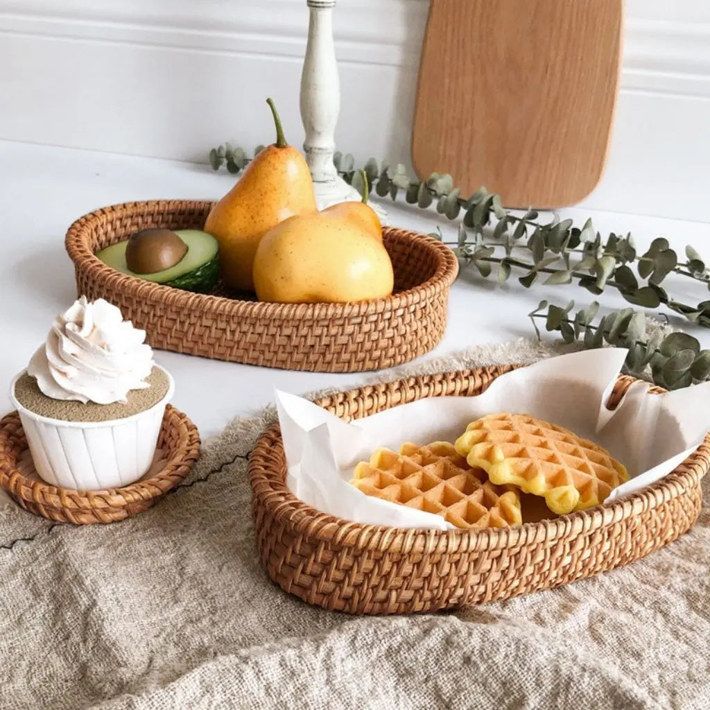 Akito Ovaler Handgeflochtener Rattankorb – Stilvolles Design Für Ihre Küche 2