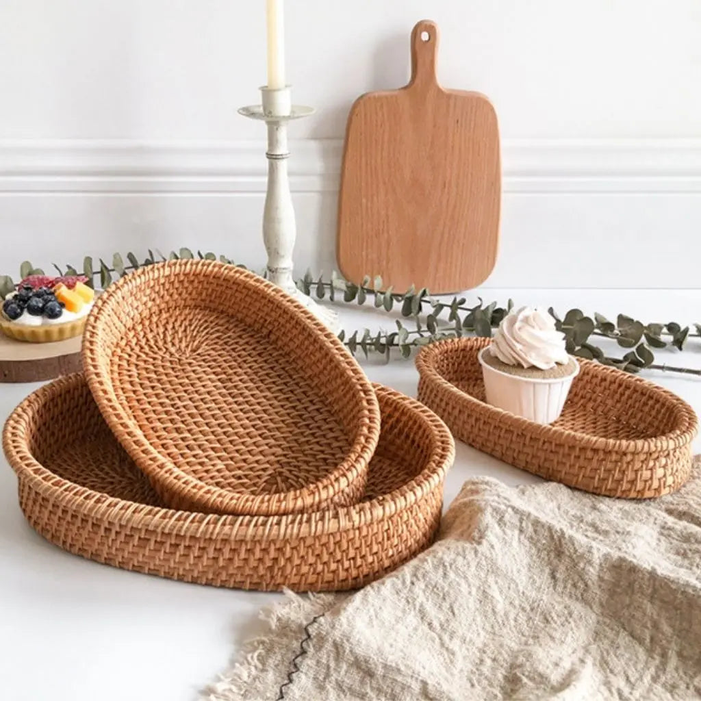 Akito Ovaler Handgeflochtener Rattankorb – Stilvolles Design Für Ihre Küche 5