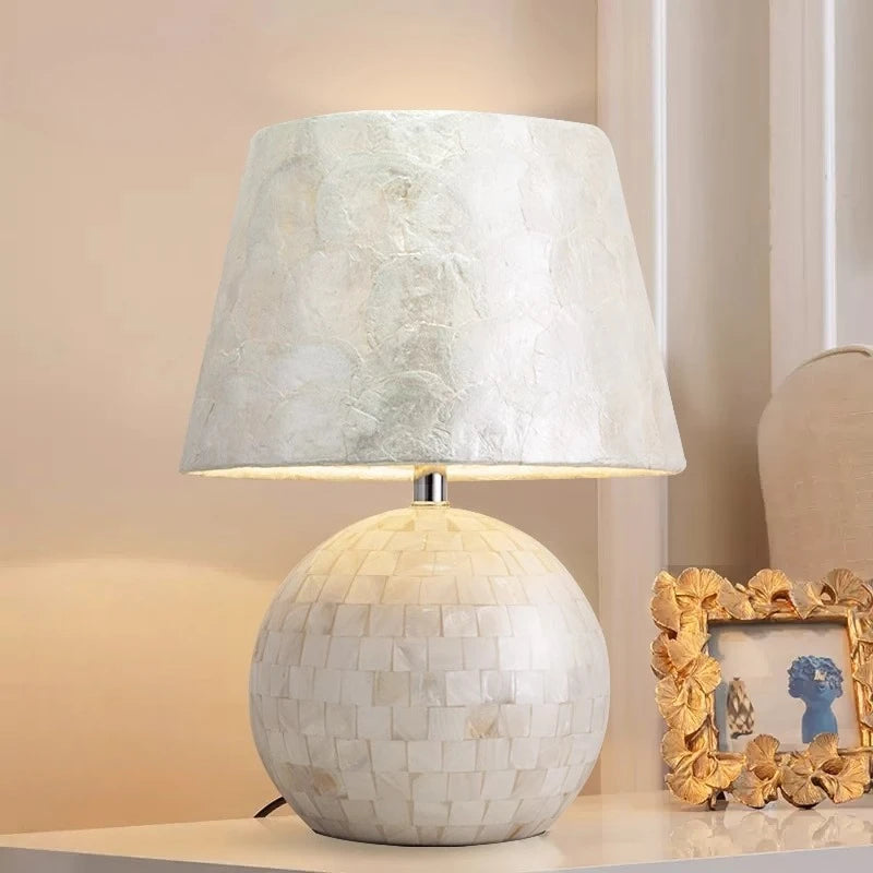 Amerikanische Natürliche Muschel Tischlampe – Maritime Eleganz für Ihr Zuhause 0