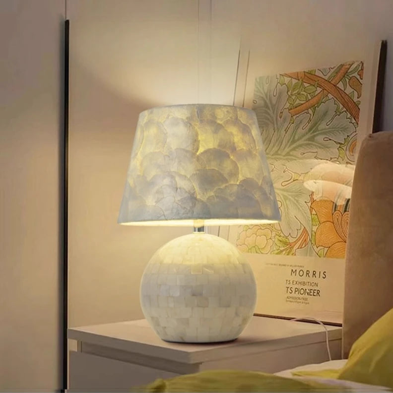 Amerikanische Natürliche Muschel Tischlampe – Maritime Eleganz für Ihr Zuhause 1