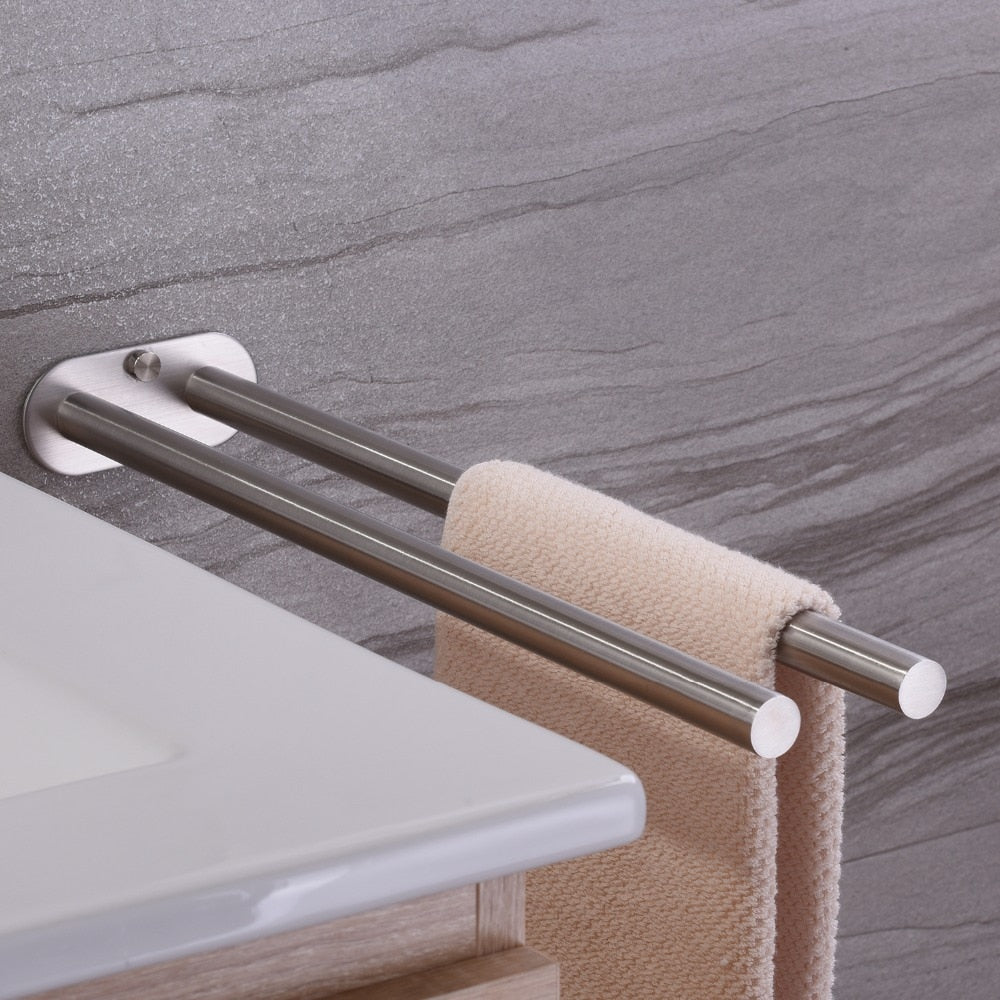 **Badezimmer-Handtuchhalter Edelstahl** – Modernes Design für Ordnung im Bad 0