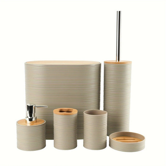 Badezimmer-Set 6-Teilig Marmoroptik – Elegante Accessoires Für Stil Und Ordnung 1