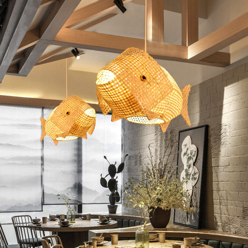 BambooFish Hängelampe Asiatischer Stil – Einladende Atmosphäre für Ihr Esszimmer 3