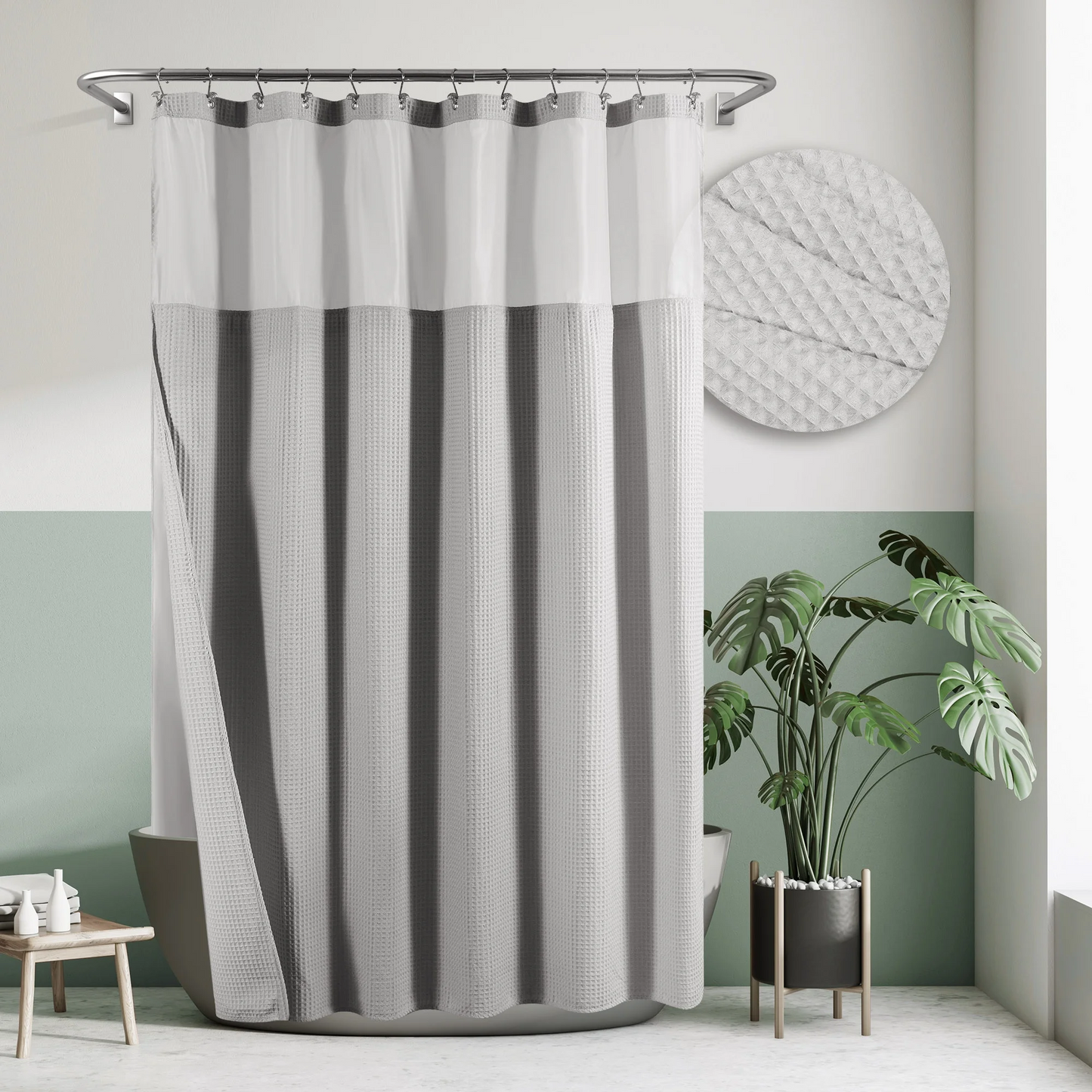 Barossa Design Duschvorhang Waffelmuster – Eleganz Für Ihr Badezimmer 0